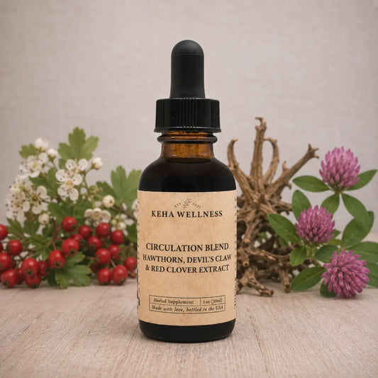 Circulation Blend Tincture — Hawthorn, Devil's Claw & Red Clover | Organic Herbal Circulatory Extract