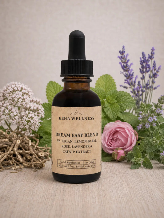 Dream Easy Blend Tincture — Valerian, Lemon Balm, Rose, Lavender & Catnip | Organic Herbal Sleep Extract