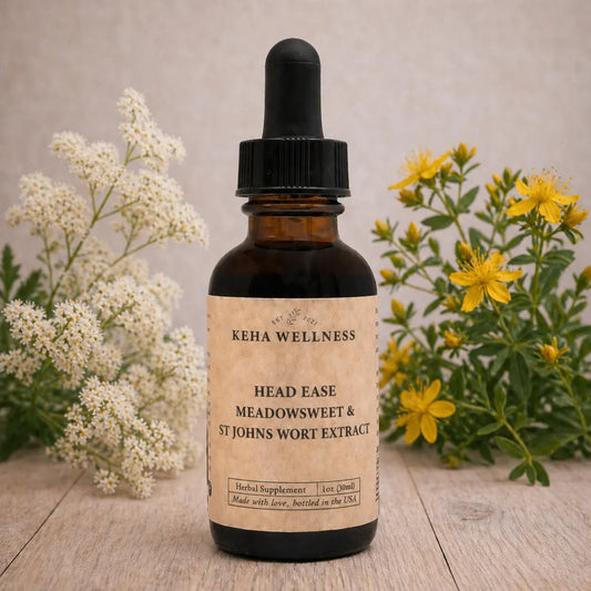 Head Ease Tincture — Meadowsweet & St. John's Wort | Organic Herbal Comfort Blend