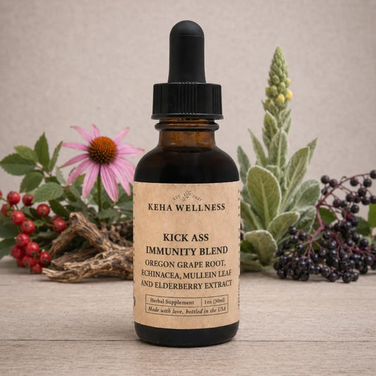 Kick Ass Blend Tincture — Oregon Grape, Echinacea, Mullein & Elderberry | Organic Herbal Immune Extract