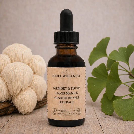 Memory & Focus Tincture — Lion's Mane & Ginkgo Biloba | Organic Herbal Cognitive Support Blend