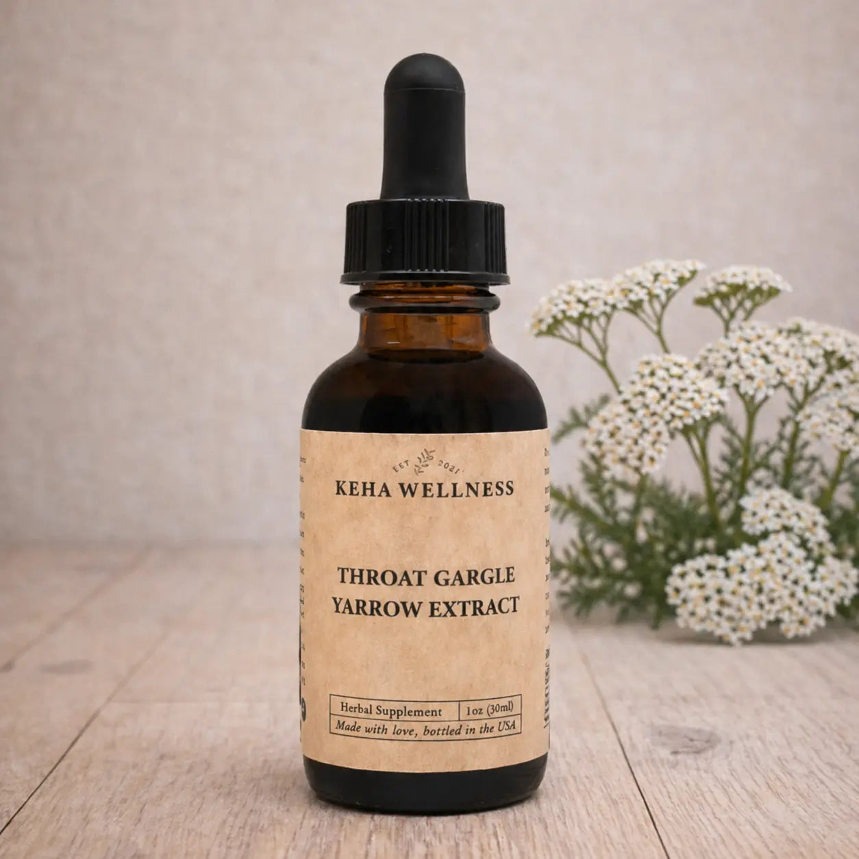 Throat Gargle Tincture — Yarrow Extract | Organic Herbal Throat Care