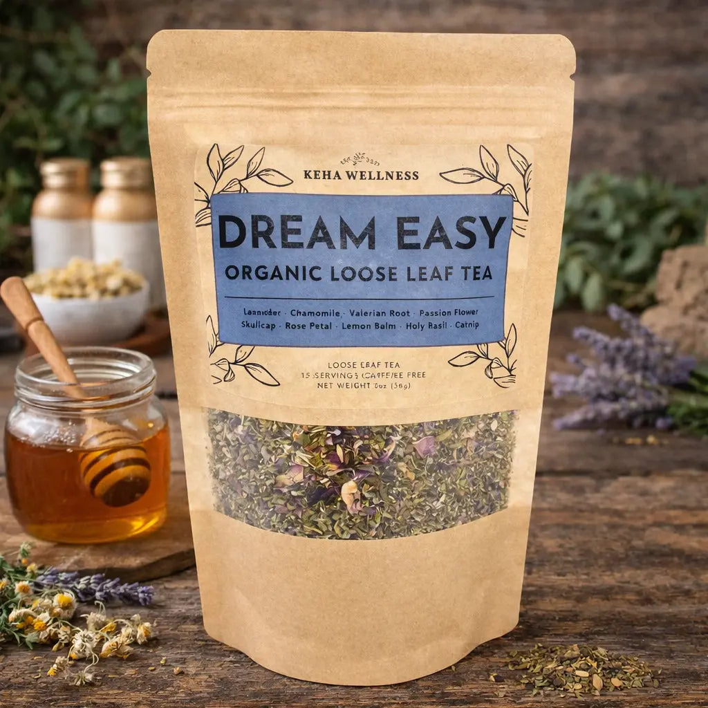 Keha Wellness Dream Easy loose leaf tea — organic chamomile, valerian & lavender sleep tea